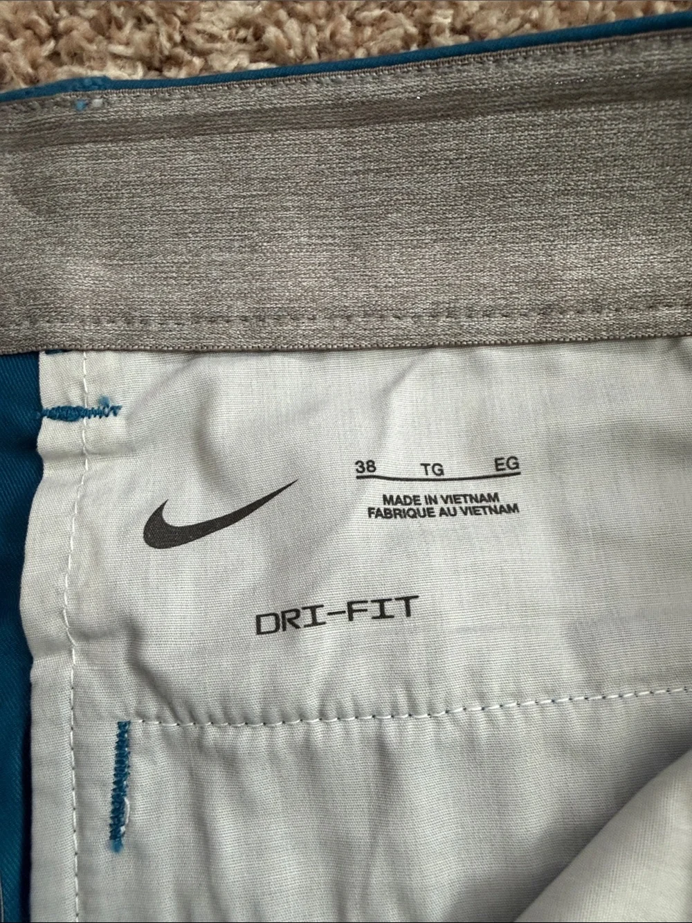 Nike Men's Teal Blue Flat-Front Shorts